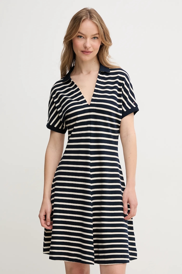 Рокля Tommy Hilfiger райе тъмносин WW0WW44513