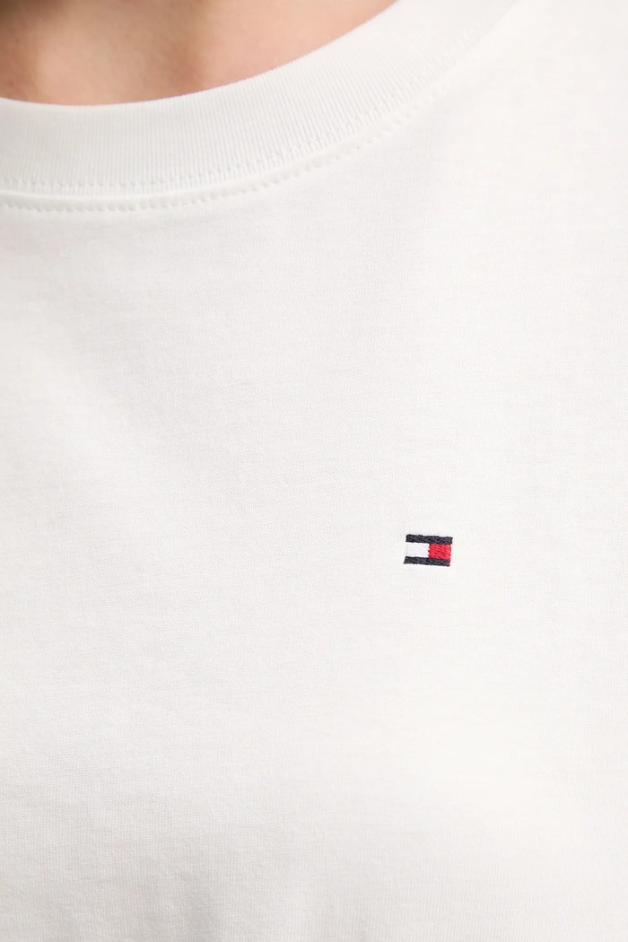 Tommy Hilfiger rochie din bumbac WW0WW45529 alb