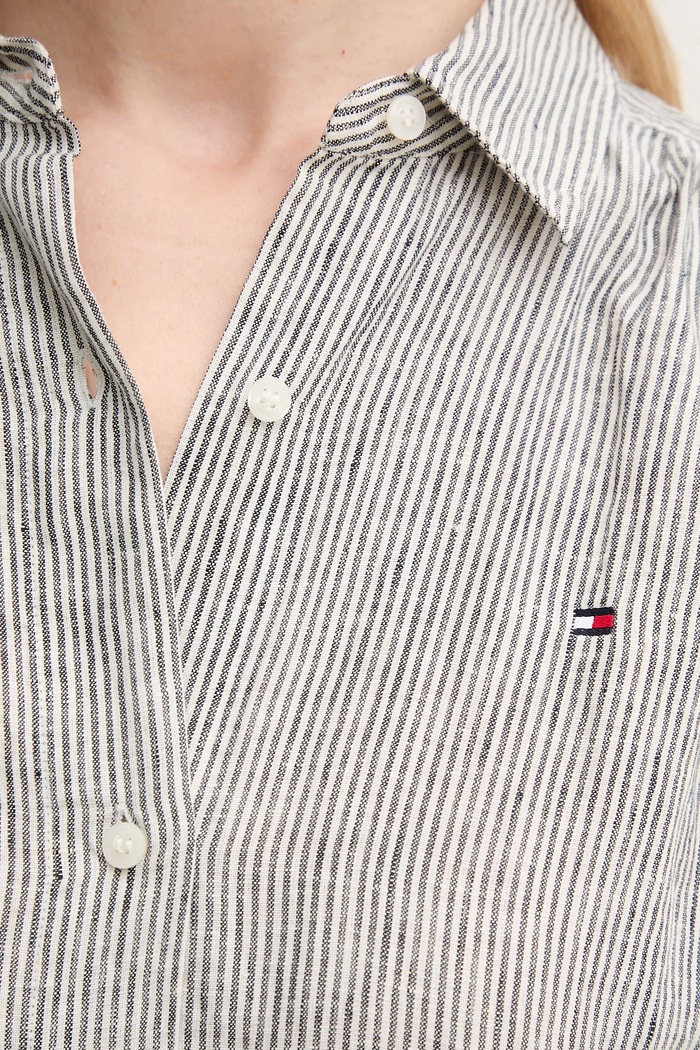 Tommy Hilfiger sukienka lniana WW0WW44653 szary