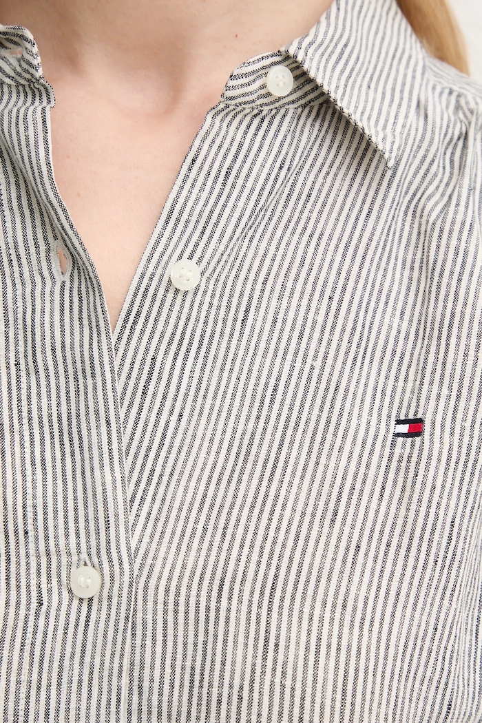 Tommy Hilfiger sukienka lniana WW0WW44653 szary