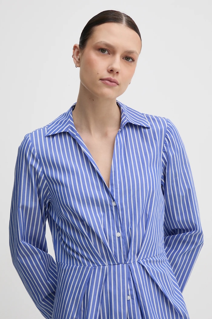 Bombažna obleka Tommy Hilfiger vijolična WW0WW44670