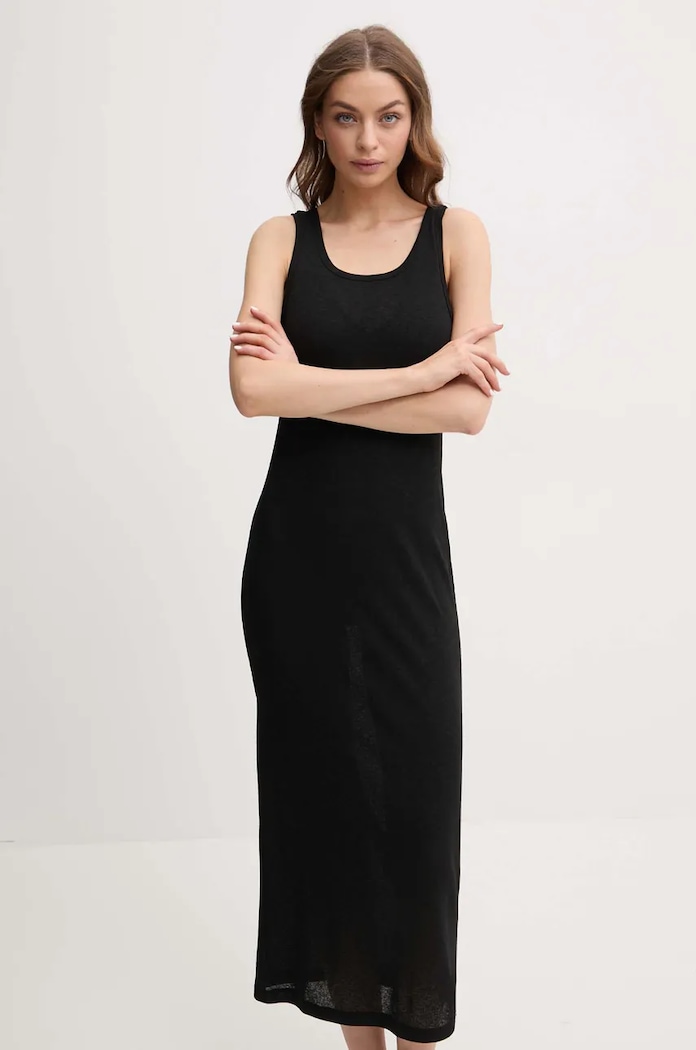 Haljina Calvin Klein bez uzorka crna KW0KW02821