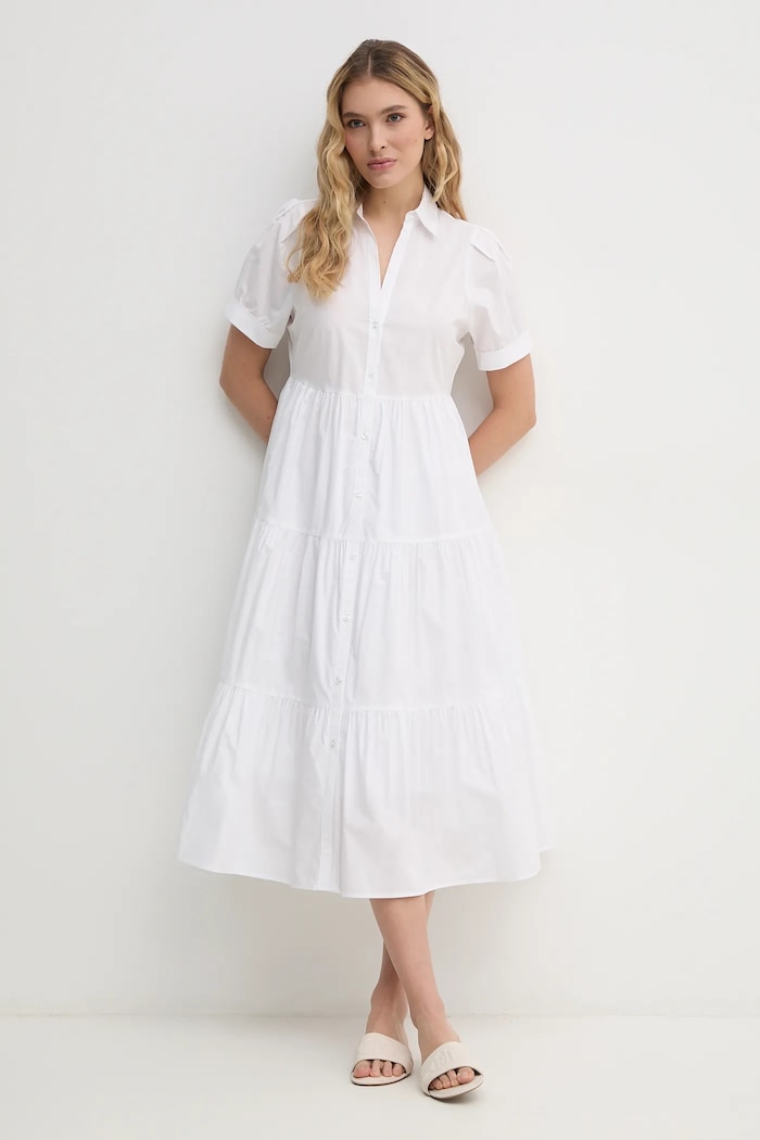 Dkny sukienka bawełniana bawełna biały DJ4D9004