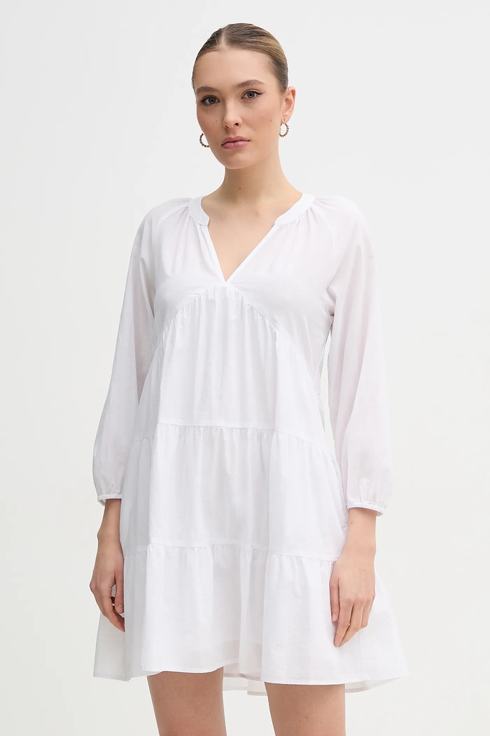 Dkny rochie din bumbac mini alb DJ4D9021