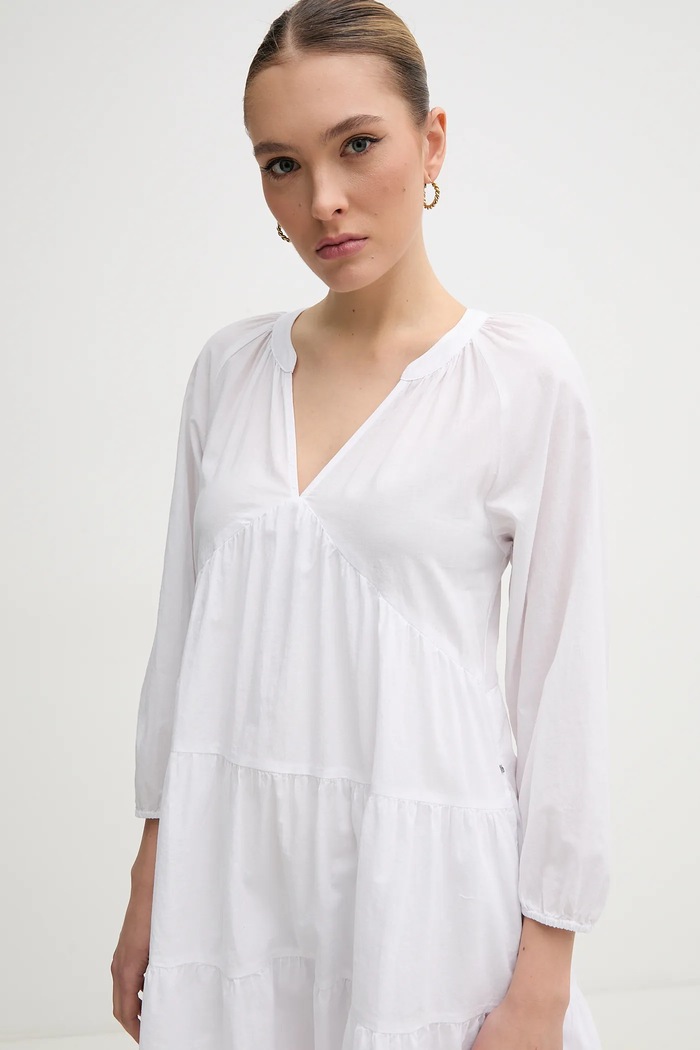 Dkny rochie din bumbac alb DJ4D9021