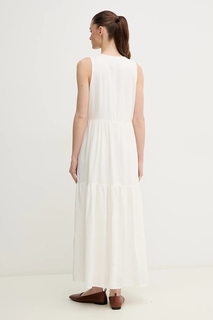 Odzież Dkny sukienka lniana DJ5D9059 beżowy