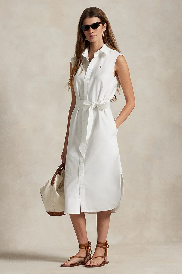 Bombažna obleka Polo Ralph Lauren Raven bela 211965853