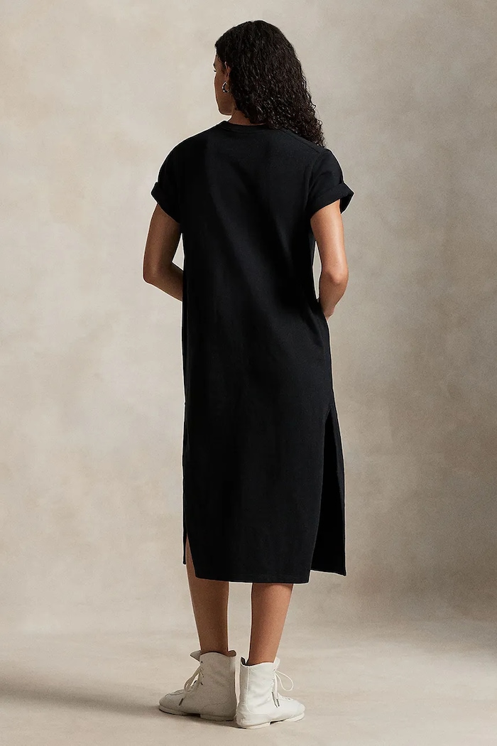 Βαμβακερό φόρεμα Polo Ralph Lauren 211971066 μαύρο SS25
