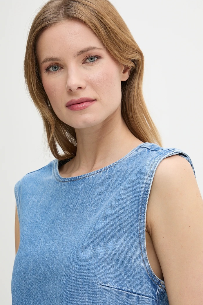 Rifľové šaty Calvin Klein Jeans modrá J20J225170