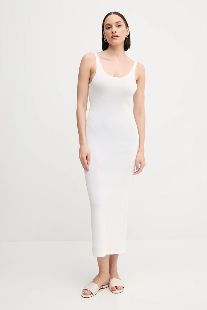 Calvin Klein Jeans ruha vállas fehér J20J225284
