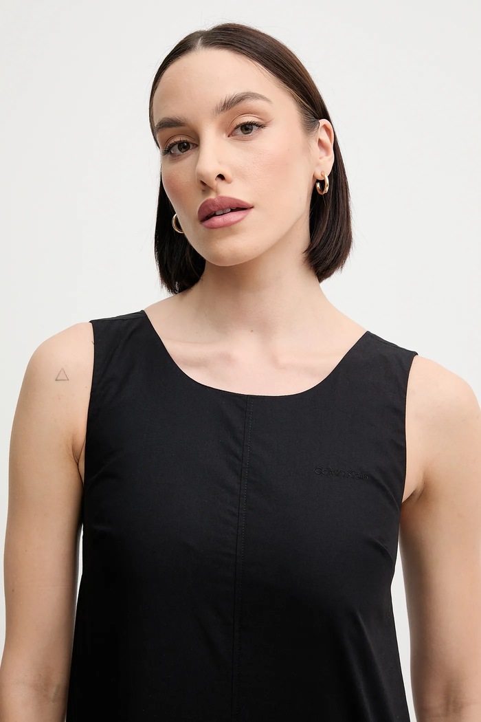 Bavlnené šaty Calvin Klein Jeans čierna LV047AB000