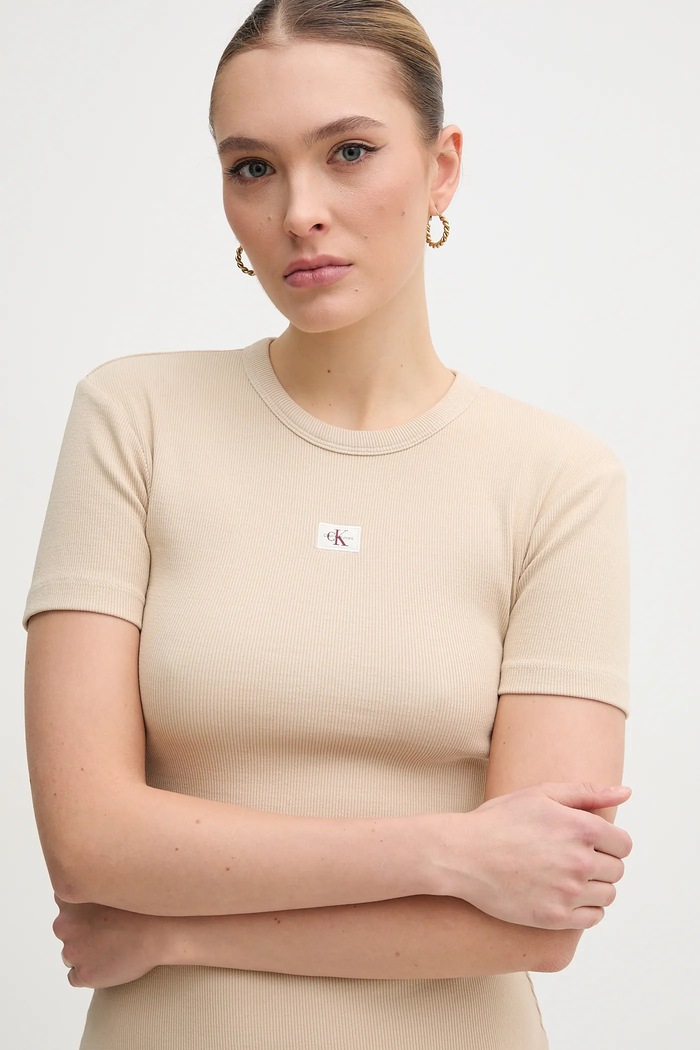 Haljina Calvin Klein Jeans bež J20J225265