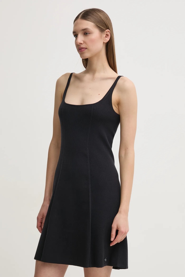 Šaty Calvin Klein Jeans pletenina čierna J20J225269