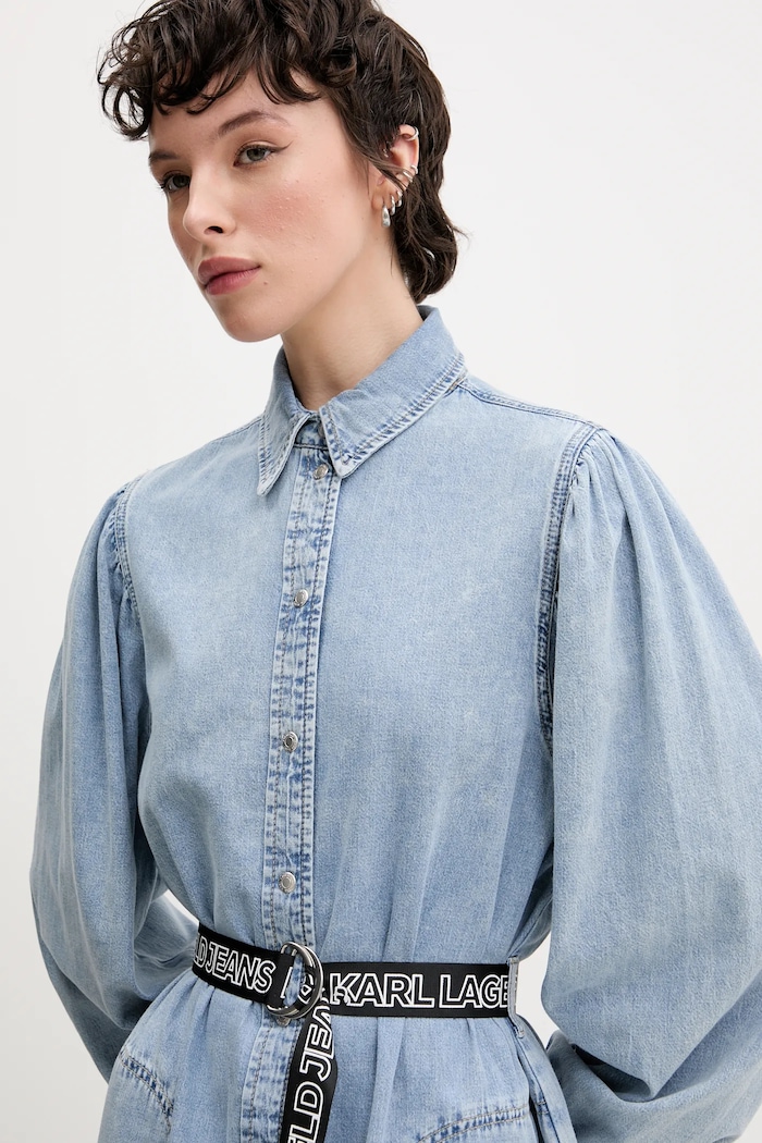 Памучна рокля Karl Lagerfeld Jeans син A2W13022