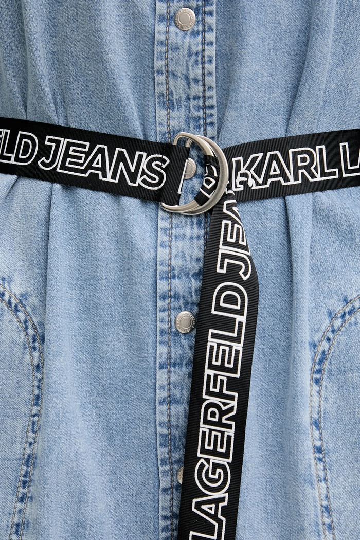 Памучна рокля Karl Lagerfeld Jeans A2W13022 син