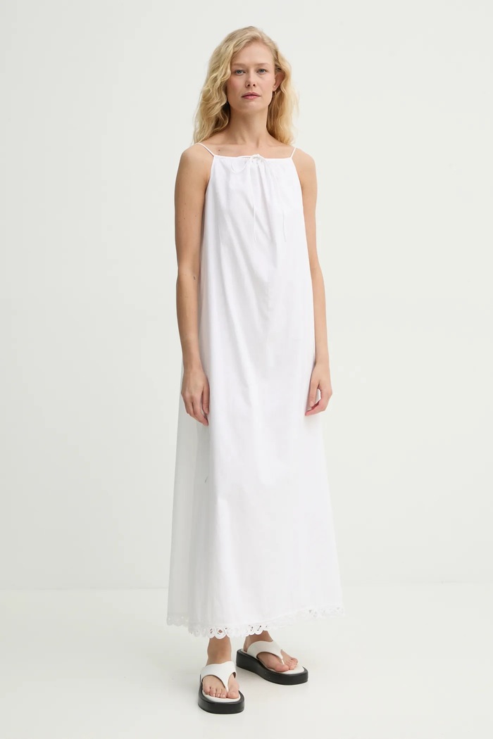 Bavlnené šaty By Malene Birger ELIZABETH 103266 biela SS25