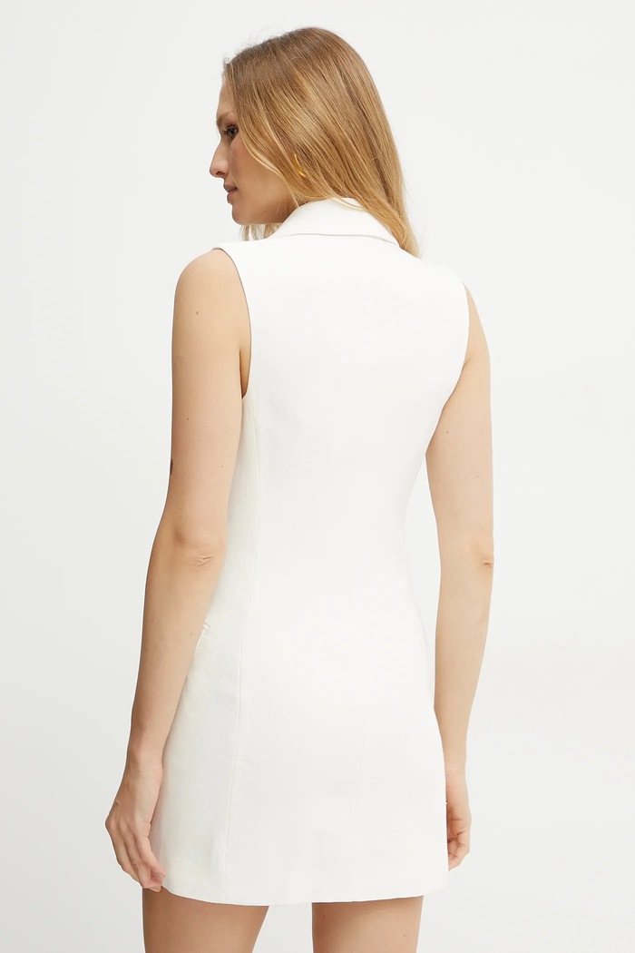 Odzież Elisabetta Franchi sukienka lniana AB85352E2 biały
