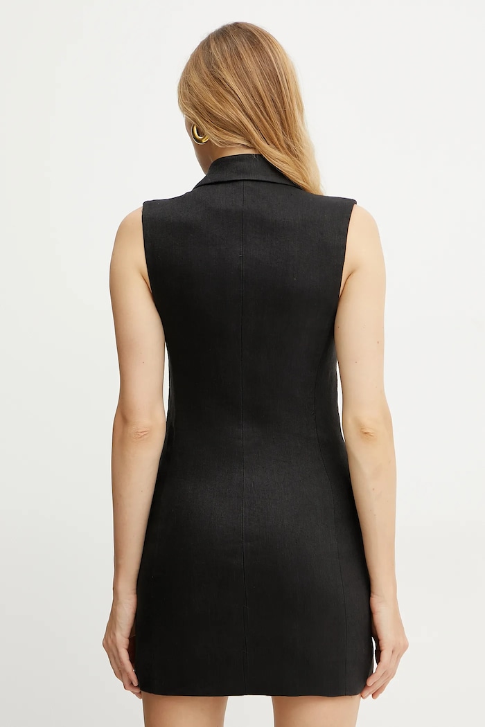 Odzież Elisabetta Franchi sukienka lniana AB85352E2 czarny