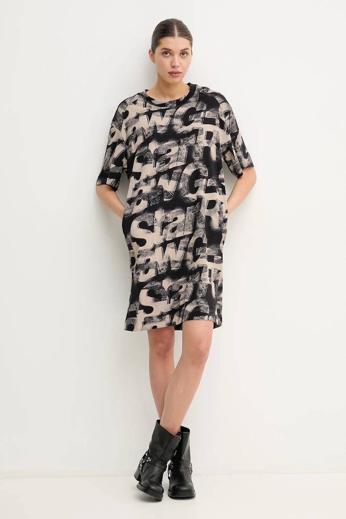 G-Star rochie din bumbac D26082.D611 bej SS25