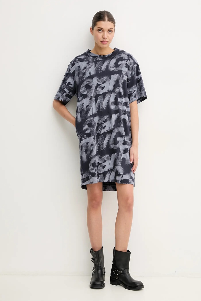 G-Star rochie din bumbac D26082.D611 bleumarin SS25