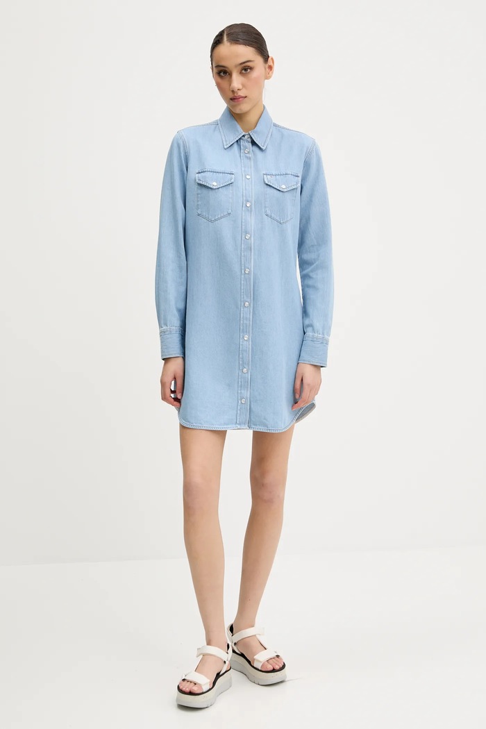 Rifľové šaty Tommy Jeans DW0DW20111 modrá SS25