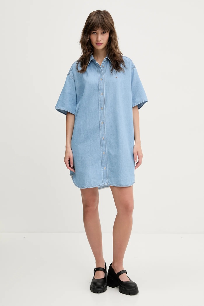 Tommy Jeans Rochie din denim DW0DW20112 albastru SS25