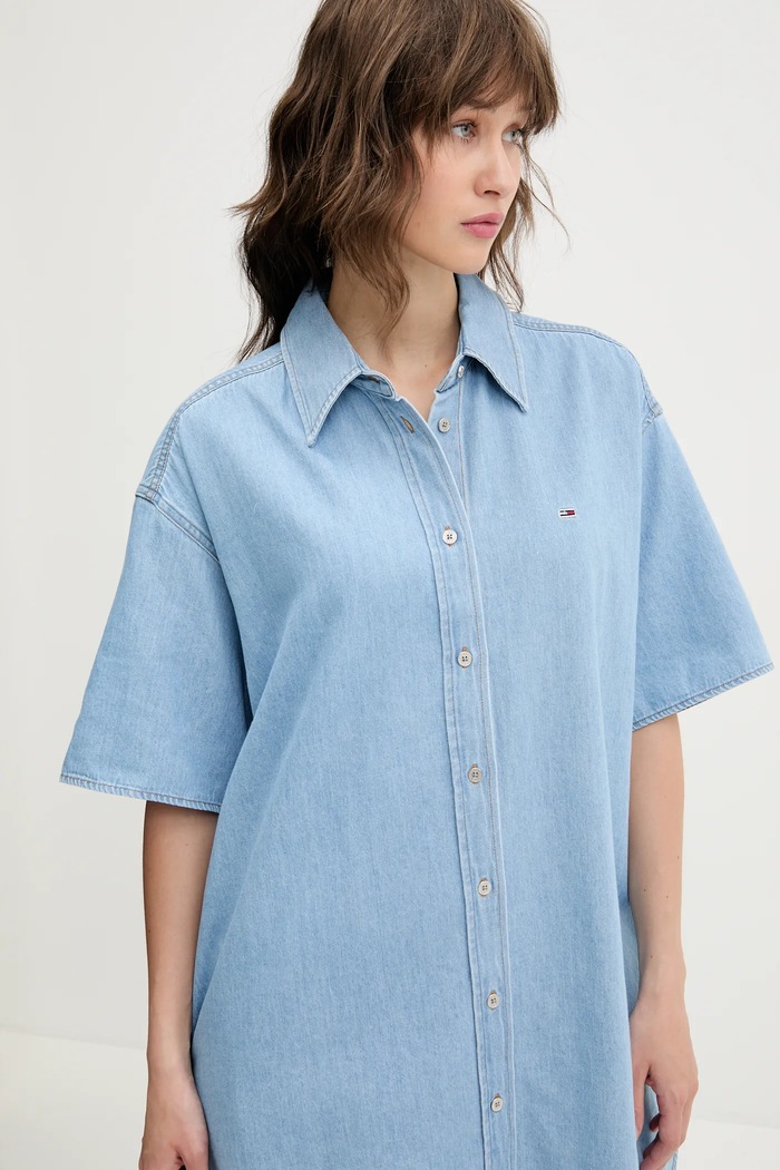 Rochie din denim Tommy Jeans DW0DW20112 albastru