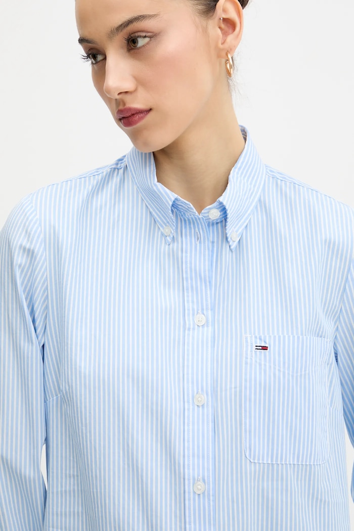 Bavlněné šaty Tommy Jeans modrá DW0DW20334