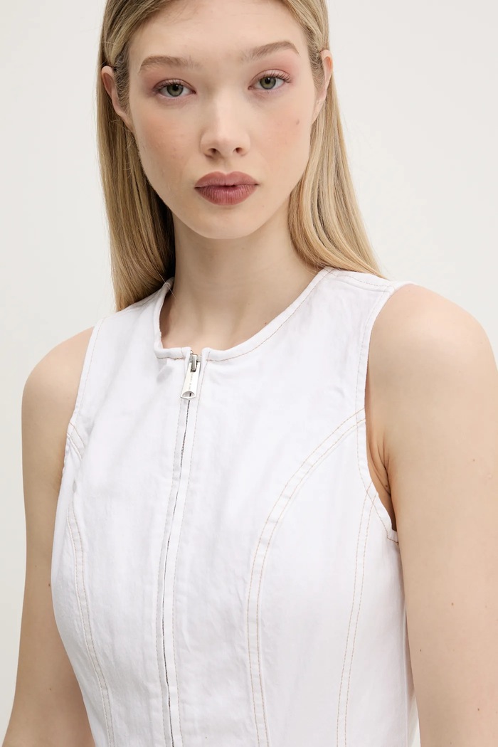 Rifľové šaty Tommy Jeans biela DW0DW20420