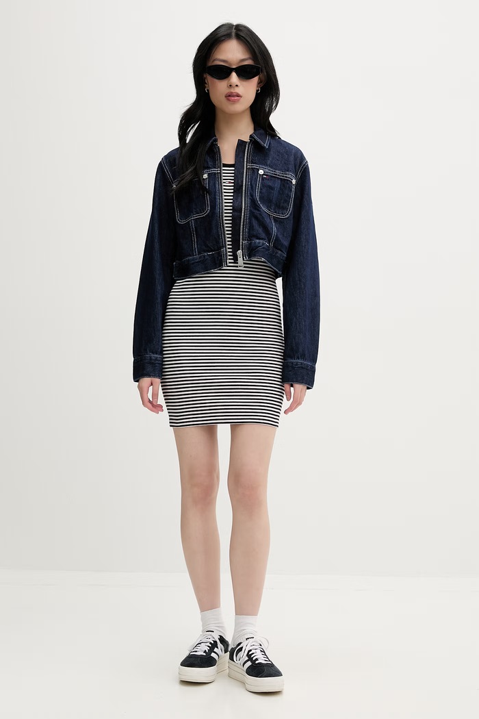 Tommy Jeans bodycon šaty bavlněné s elastanem DW0DW20674 černá SS26