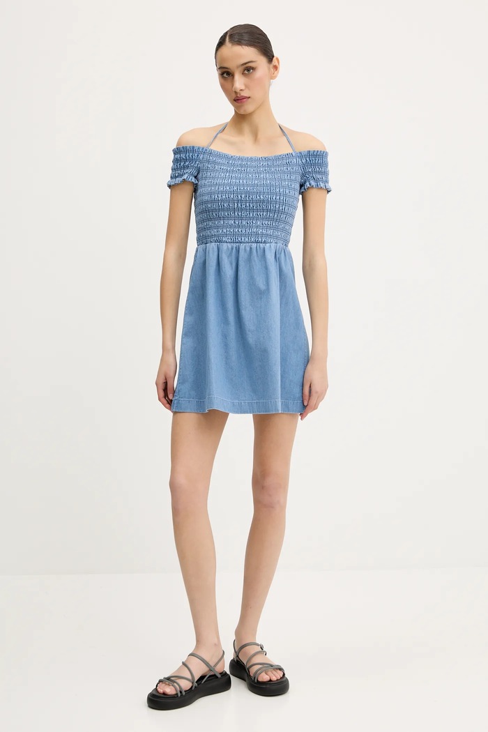 Rifľové šaty Tommy Jeans DW0DW20677 modrá SS25