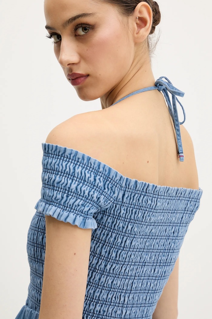 Rifľové šaty Tommy Jeans modrá DW0DW20677