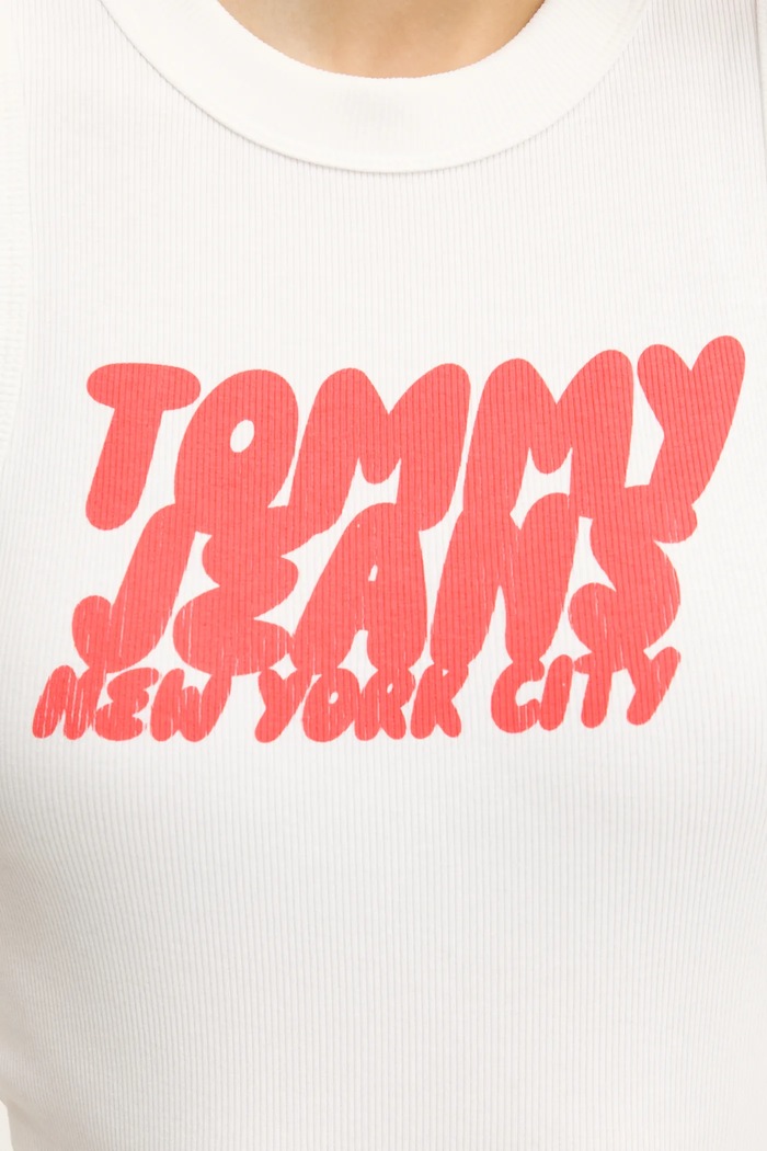 Tommy Jeans rochie DW0DW21351 alb