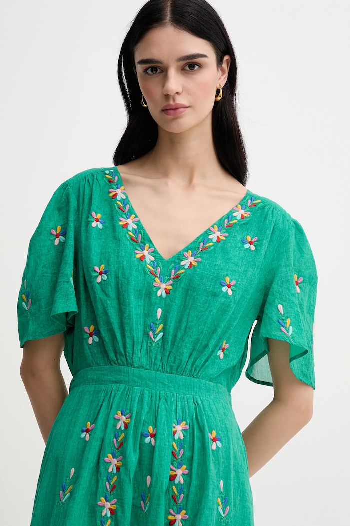 La Petite Française vestito in cotone RACHELE verde PFRACHELE