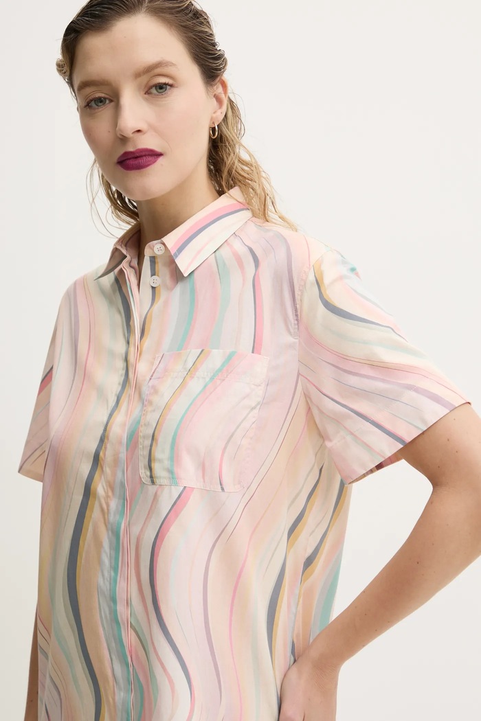 Bavlnené šaty PS Paul Smith béžová W2R.649D.P31281