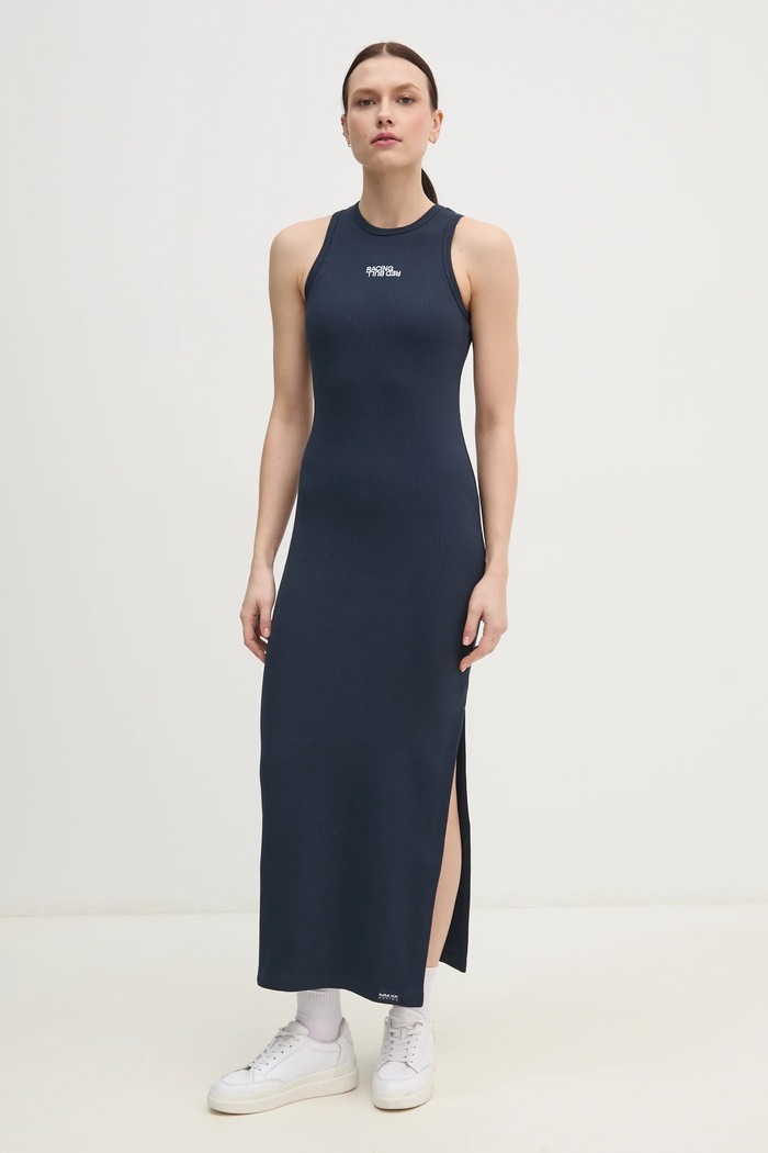 Šaty Red Bull Racing x Pepe Jeans LOGO RIB MAXI DRESS maxi námořnická modř RL950003