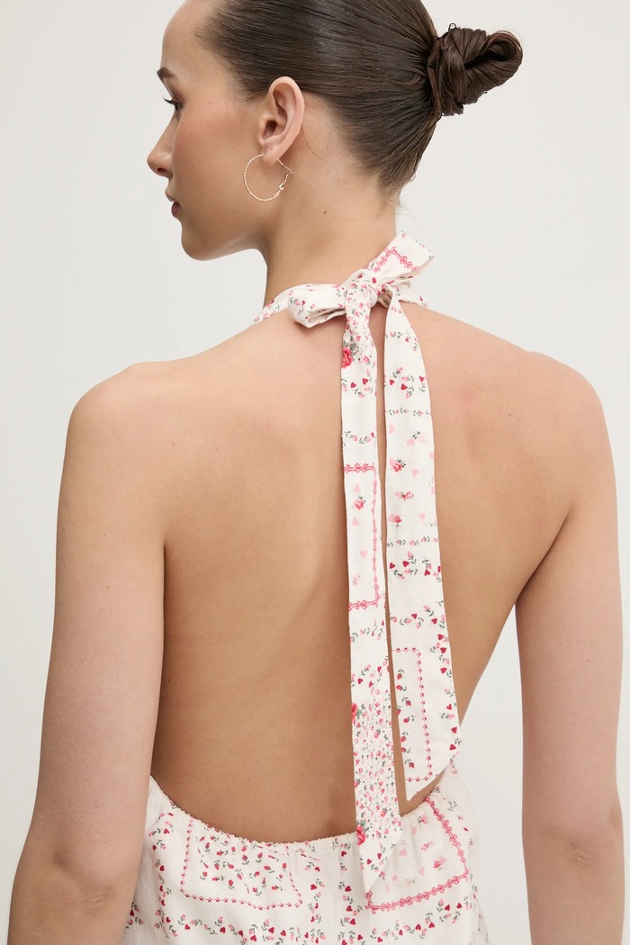 Lanena haljina Hollister Co. KI359.5067.108 bež