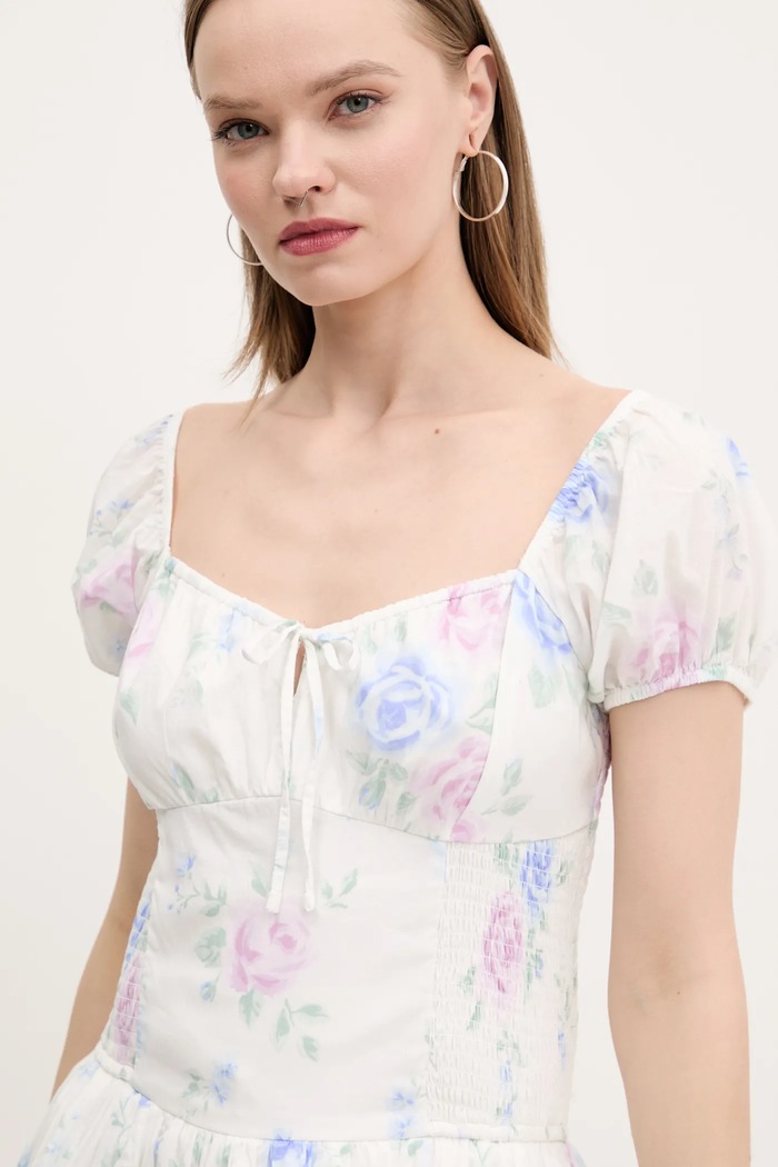 Bavlnené šaty Hollister Co. biela KI359.5083.109