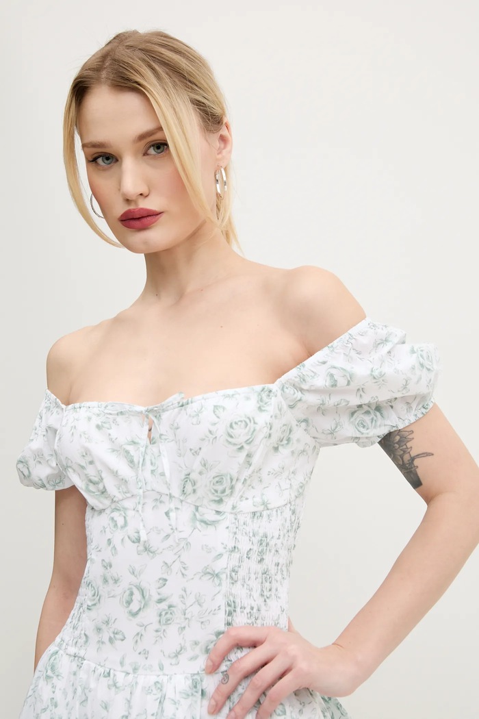 Bavlnené šaty Hollister Co. biela KI359.5085.108