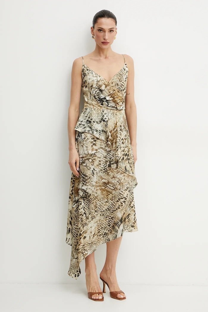 Marciano by Guess sukienka GISELLE midi beżowy 5GGK09.7298A