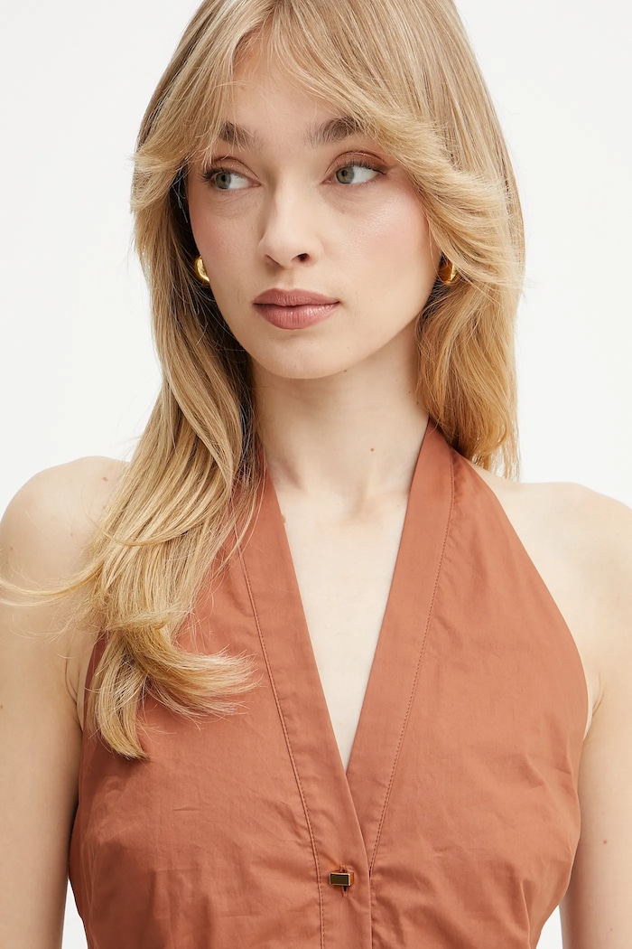 Marciano by Guess sukienka bawełniana PAT 5GGK43.7315A brązowy