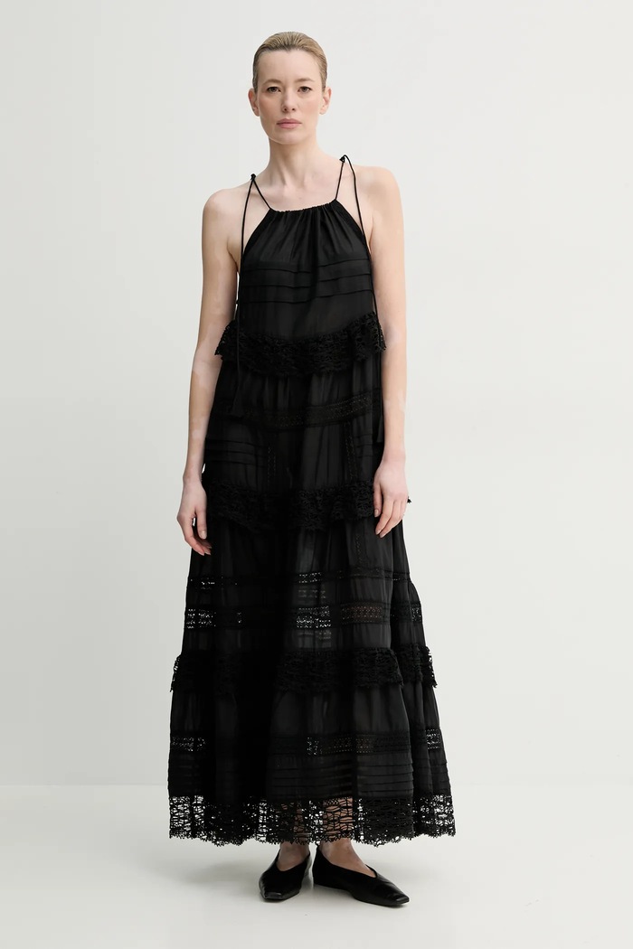MUNTHE vestito FUENTA maxi nero 251132225128
