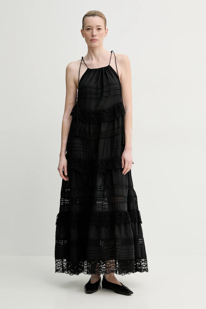 MUNTHE vestito FUENTA maxi nero 251132225128