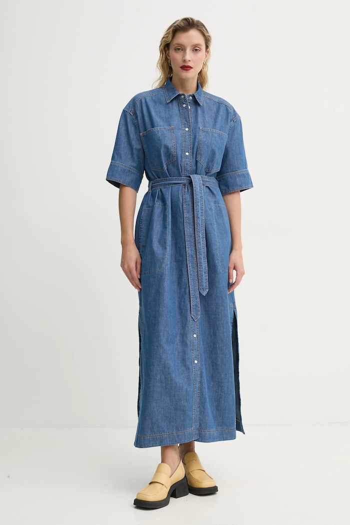 MUNTHE vestito di jeans FIA maxi blu 251134425104