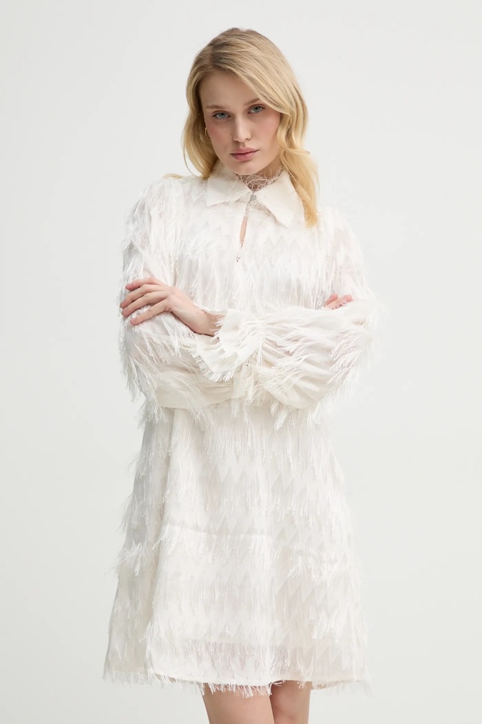 Bruuns Bazaar rochie cu guler bej BBW4396