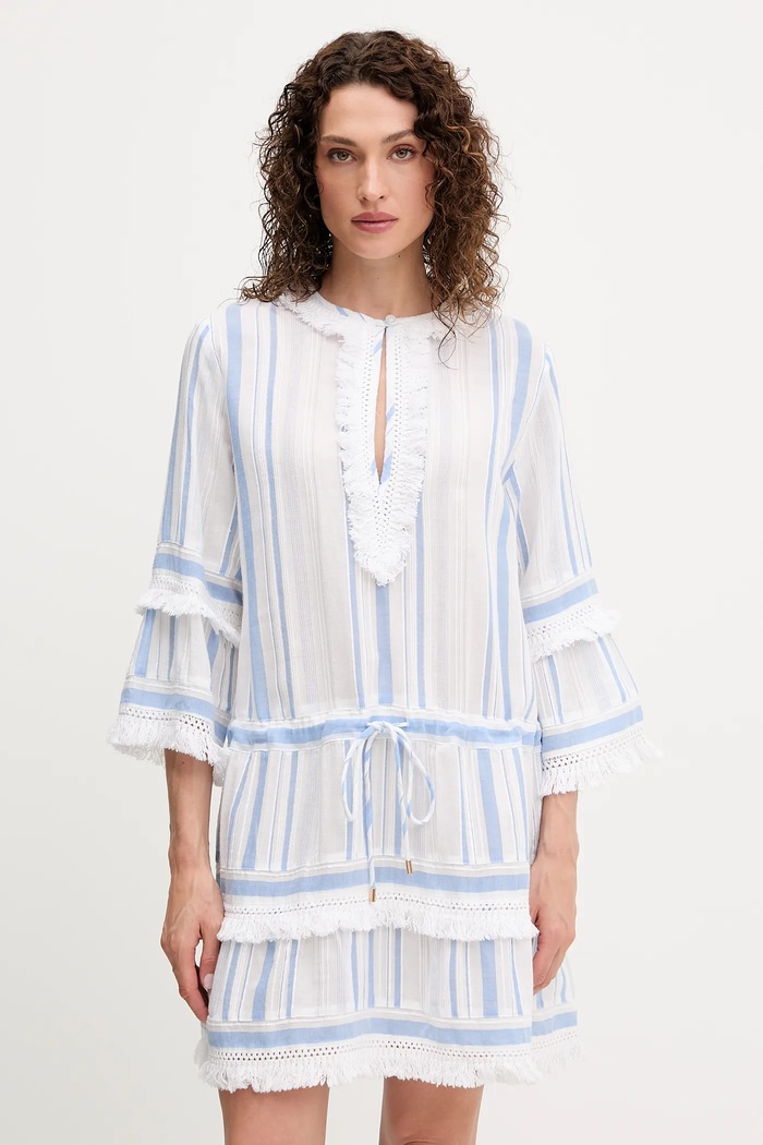 Melissa Odabash Rochie de plajă din bumbac albastru MO.CLAUDIA
