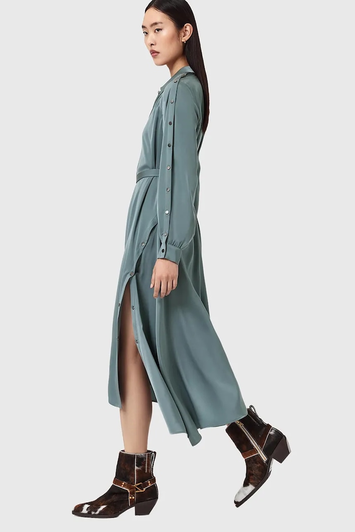 Šaty AllSaints LEXI W036DC modrá
