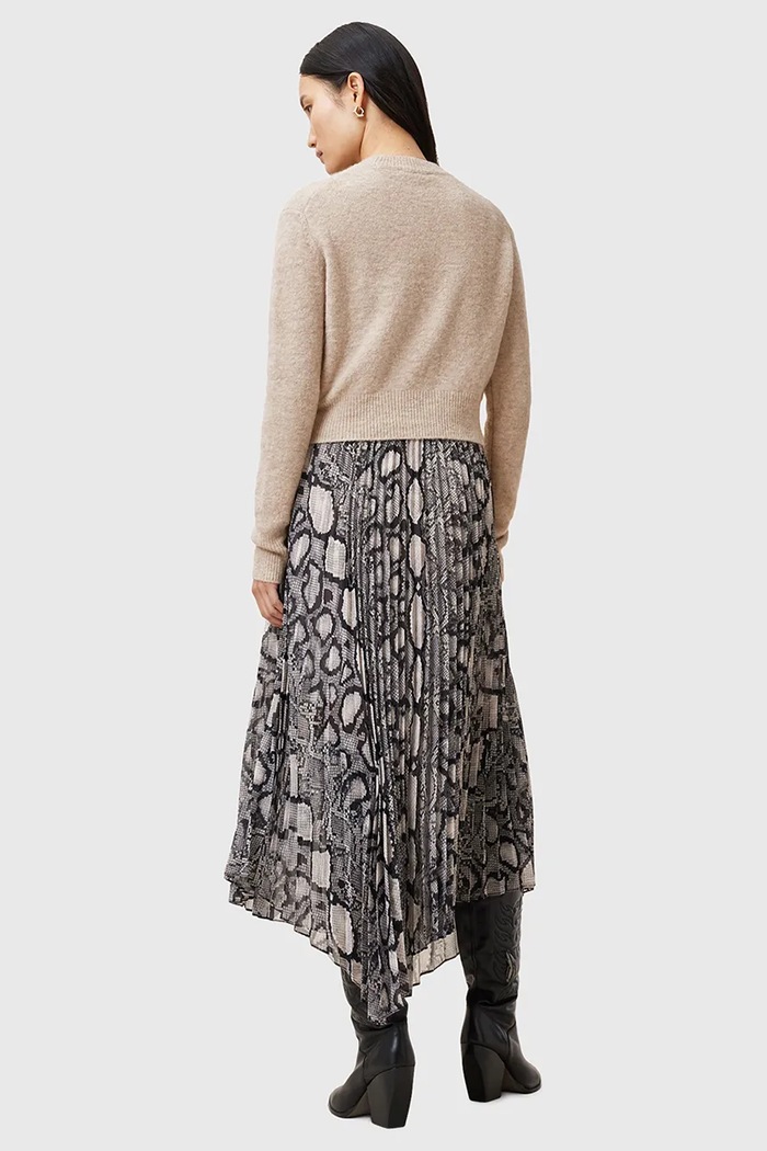 Šaty a vlněný svetr AllSaints DONATELLA vícebarevná W066DC