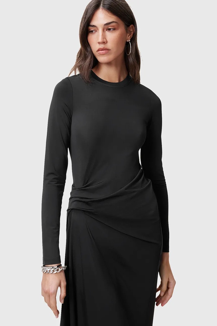 AllSaints sukienka RIVI W007DC czarny SS25
