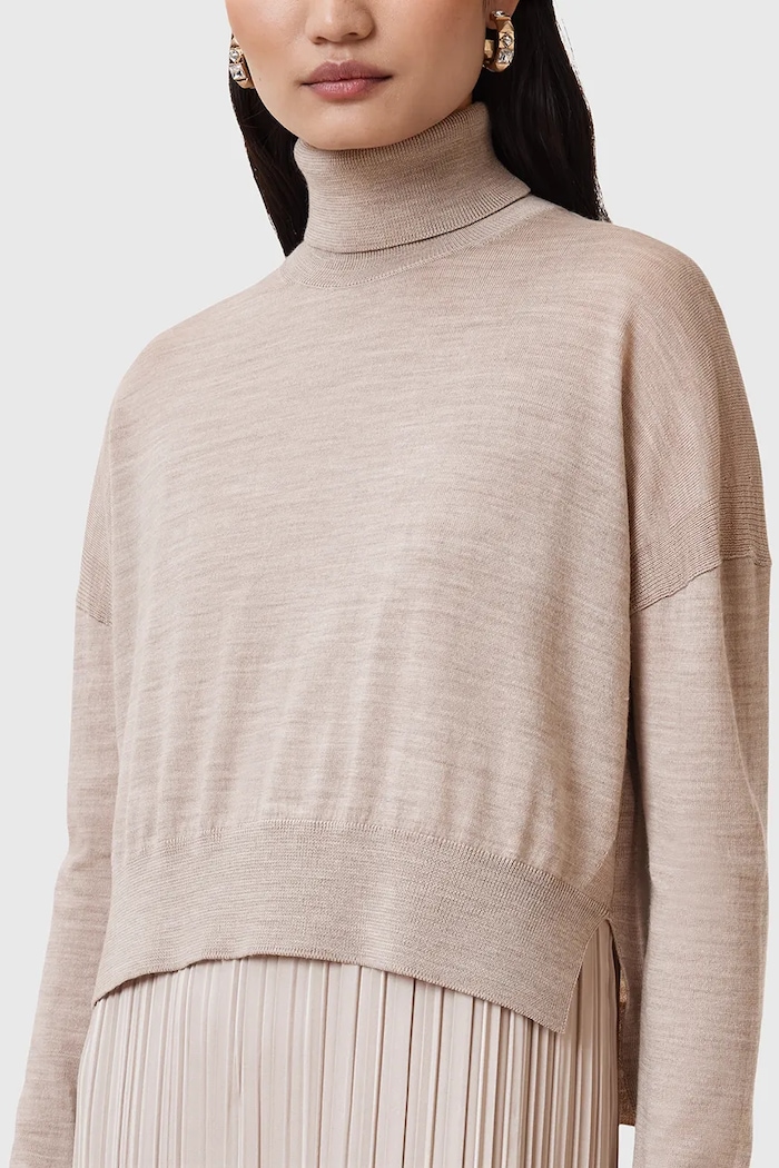 Рокля и пуловер AllSaints VITTORIA W030DC бежов SS25